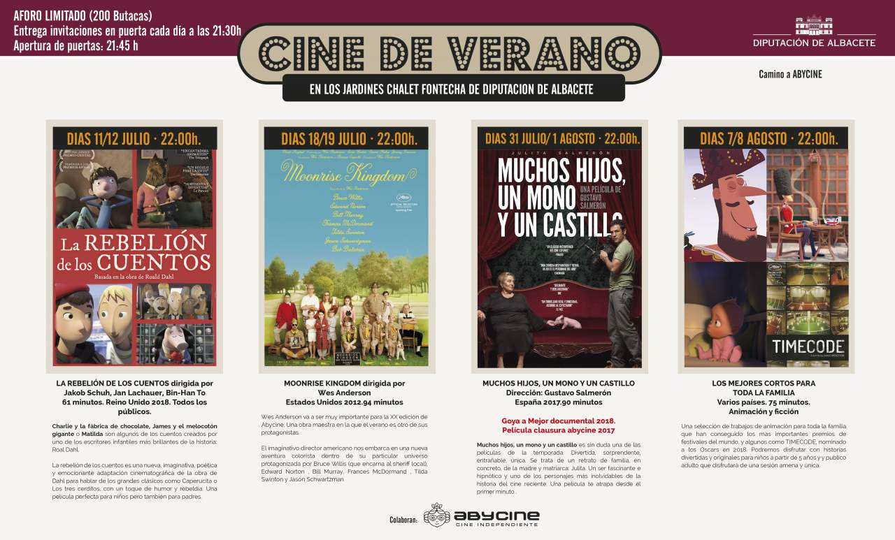 ¿Qué películas se proyectarán en el Cine de Verano de Albacete?