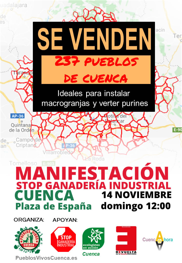 "Se venden 237 pueblos de la provincia de Cuenca", el lema contra las macrogranjas