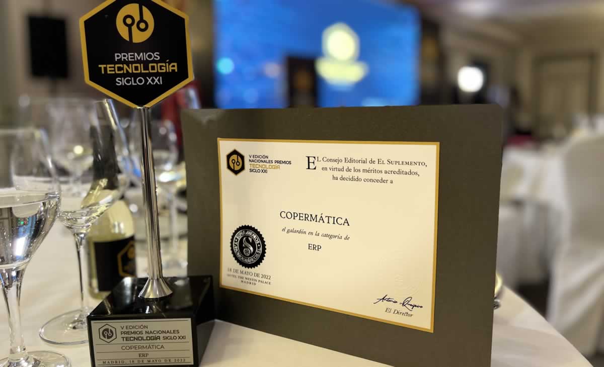 Copermática recibe el Premio a la Innovación en la categoría ERP