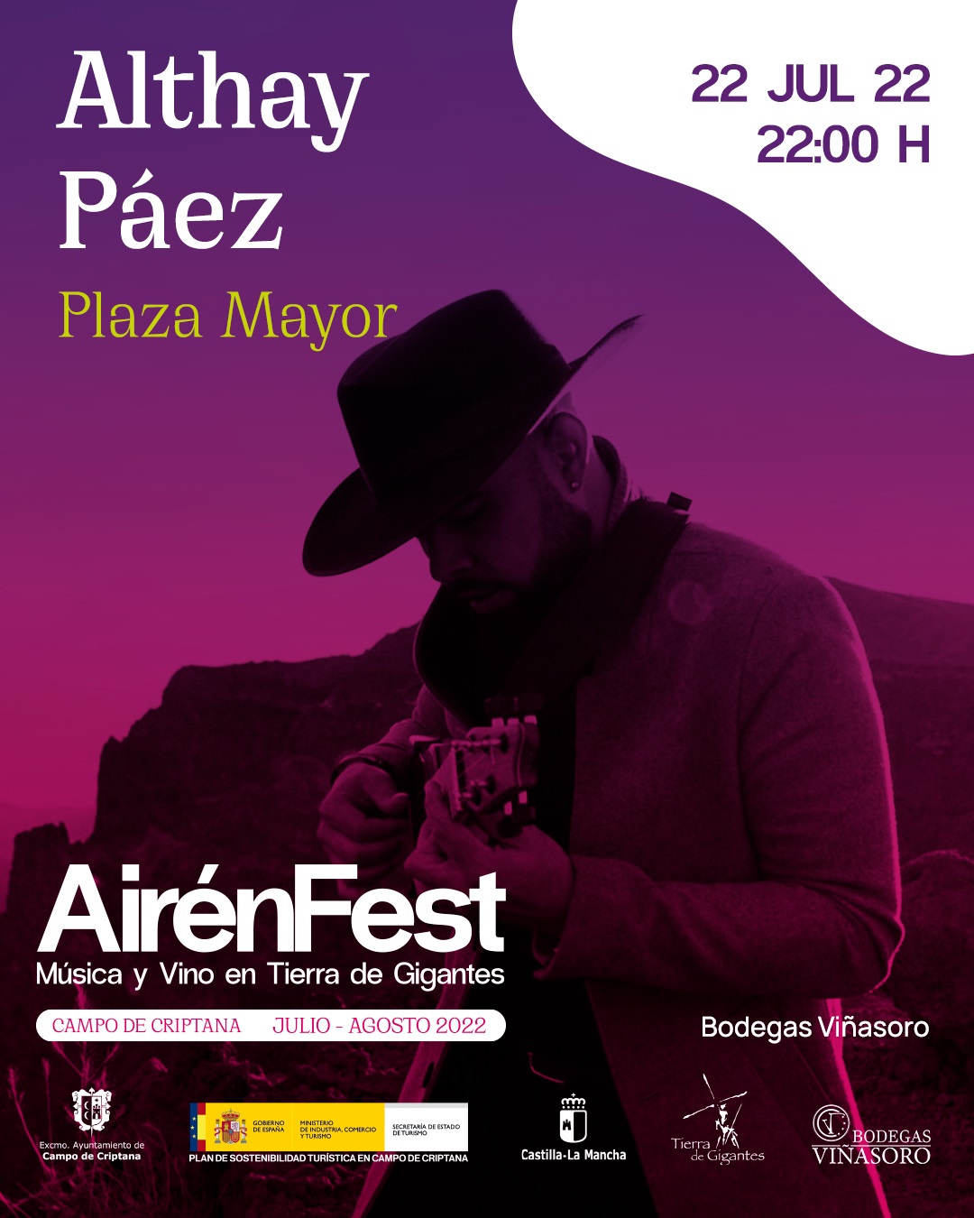 El timplista canario Altahy Páez amenizará la noche de este viernes en Campo de Criptana dentro del AirenFest